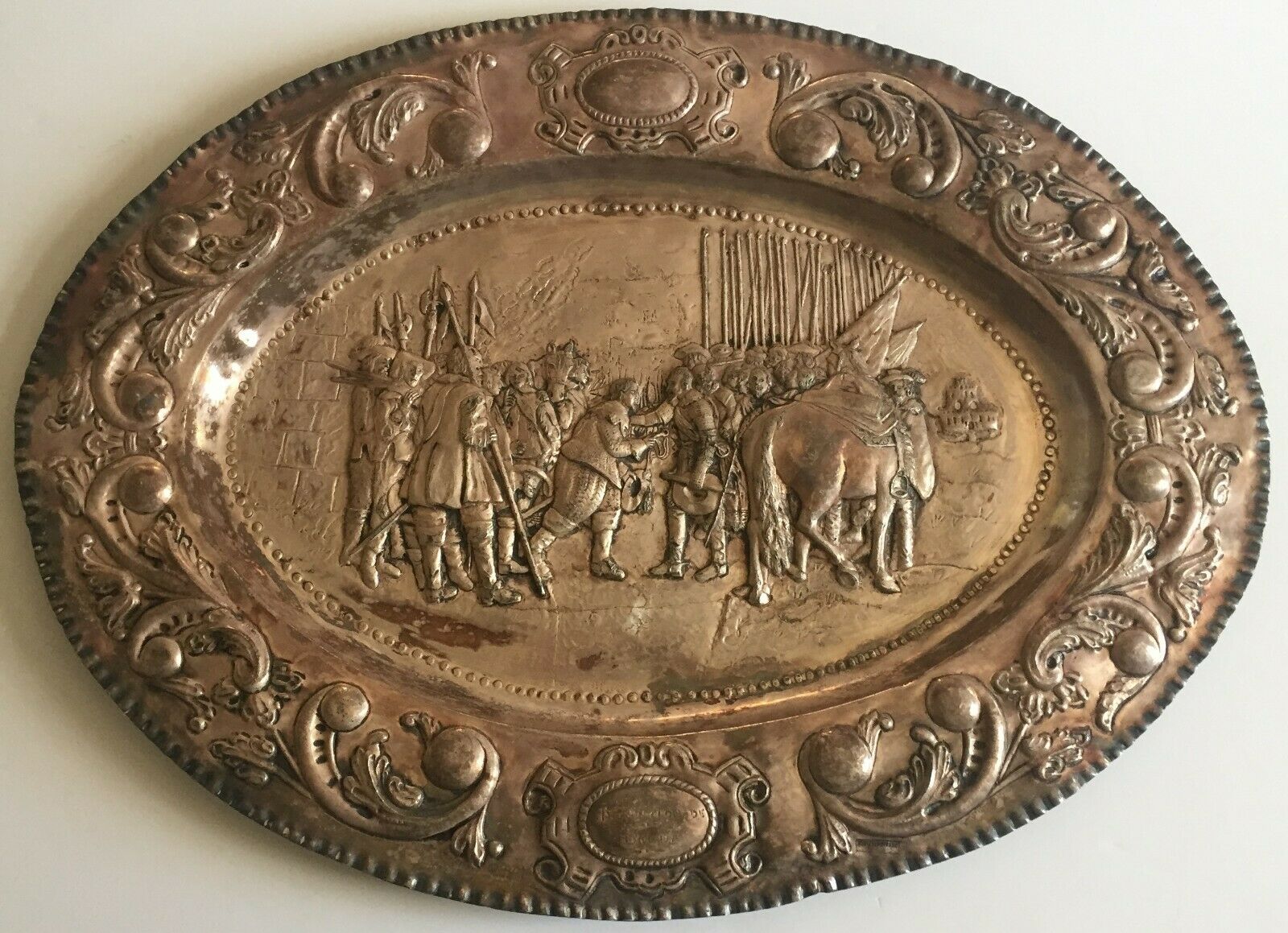 Vintage " The Surrender Of Breda" Silverplate Wall Plaque