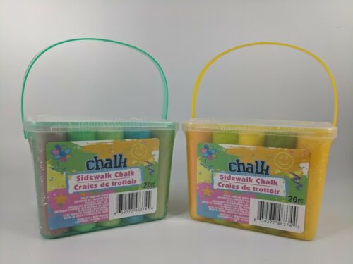 Kids Sidewalk Chalk With Bucket Set Of 2 - 40 Ct - Bulk Orders Available