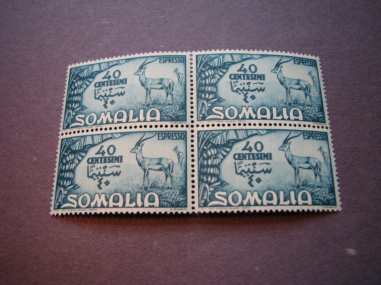 Somalia Scott# E8 Grant's Gazellles 1950 Mnh Block Of 4 C5