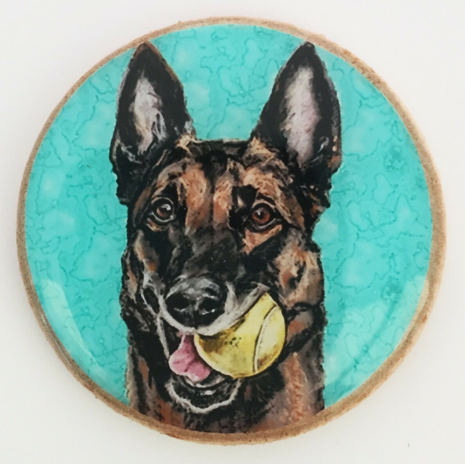 Belgian Malinois Dog Original Art Brooch Pin