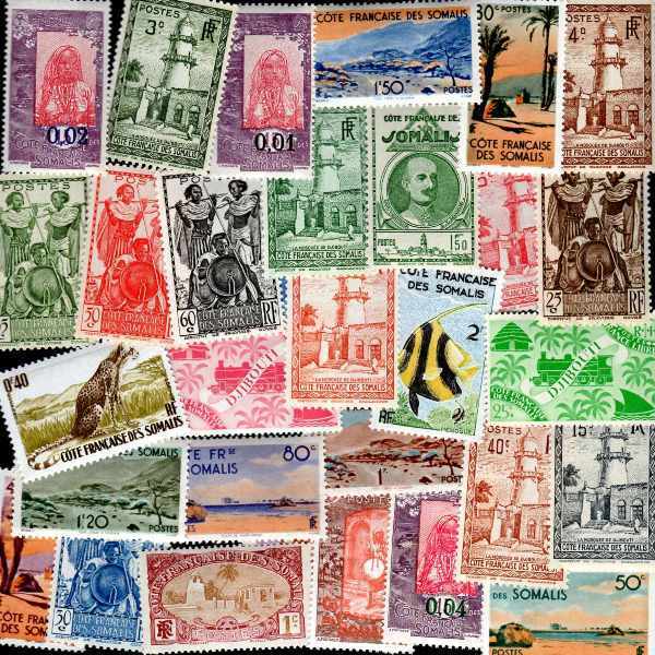 Coast French Of Somali 150 Stamps Different