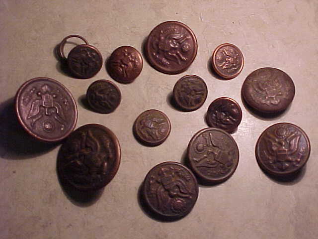 Lot Of Military Uniform Buttons Found Columbus, New Mexico- Mexican Border Wars