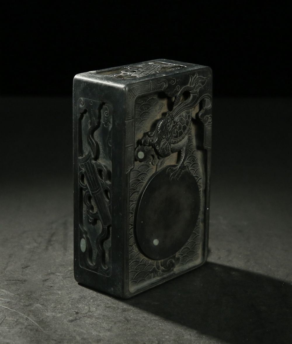 Old Chinese Hand Carving Natural Dragon "duan" Ink Stone Ink Slab