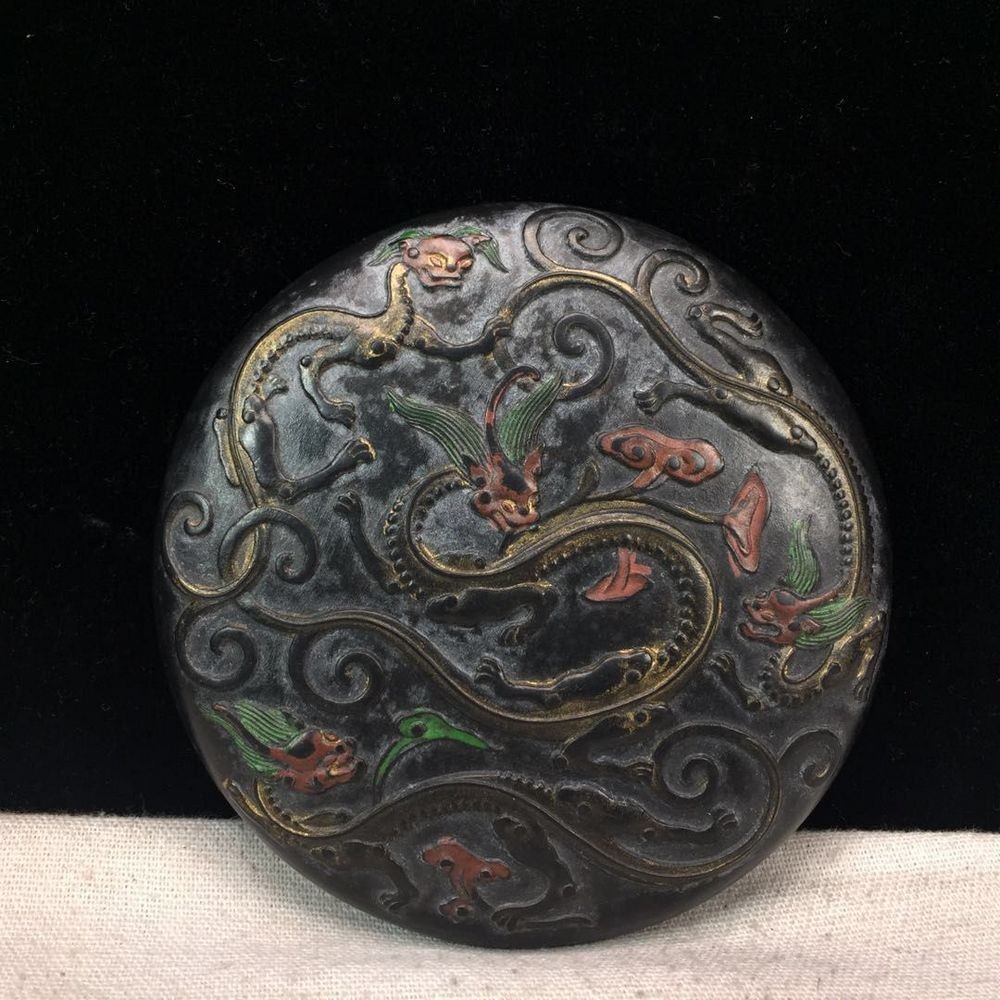Chinese Old Five Dragons Soot Ink Stick Writing Calligraphy Oilsoot Inkstick