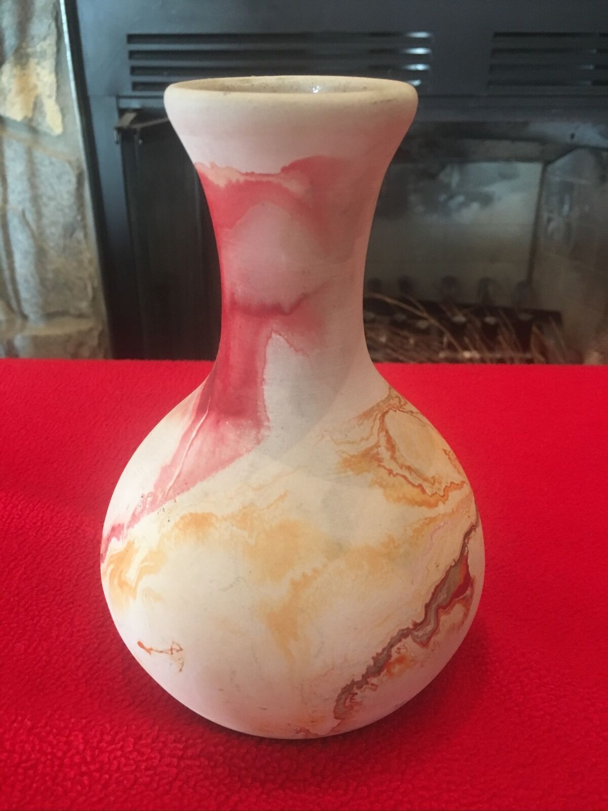 Native American Southwestern Style Nemadji Pottery Vase Two Colored
