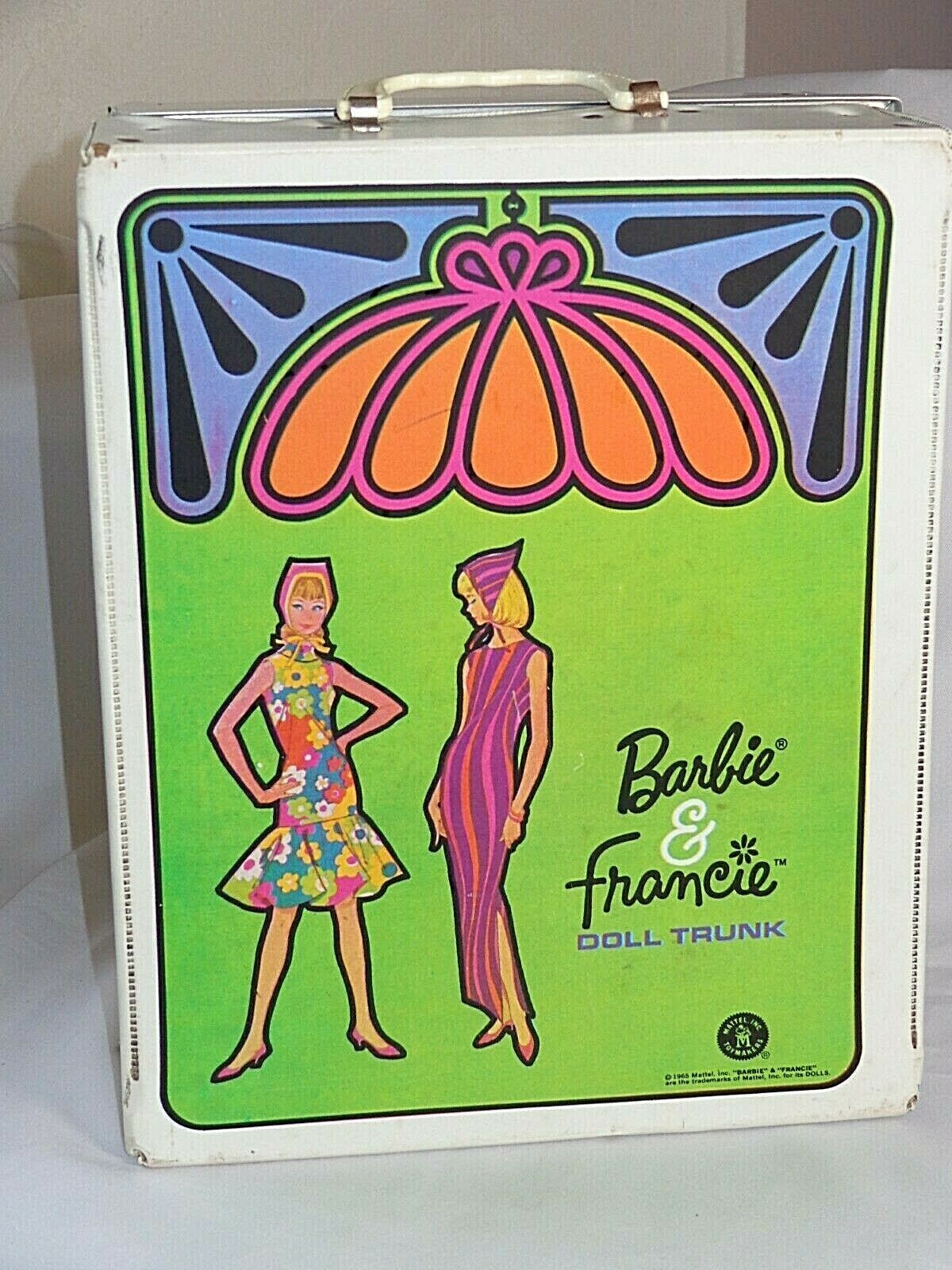 Vintage 1965 Mattel Barbie & Francie Vinyl Doll Trunk Case