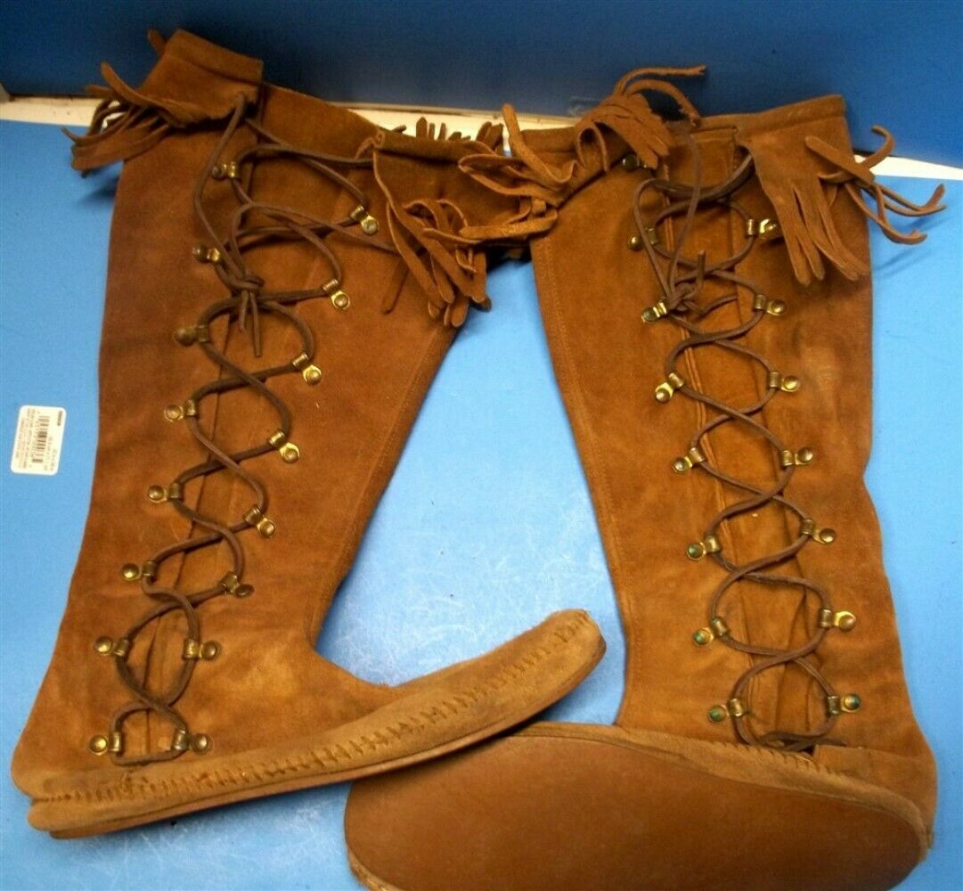 Vintage Western Leather Buck Skin- High Boots Woman-youth