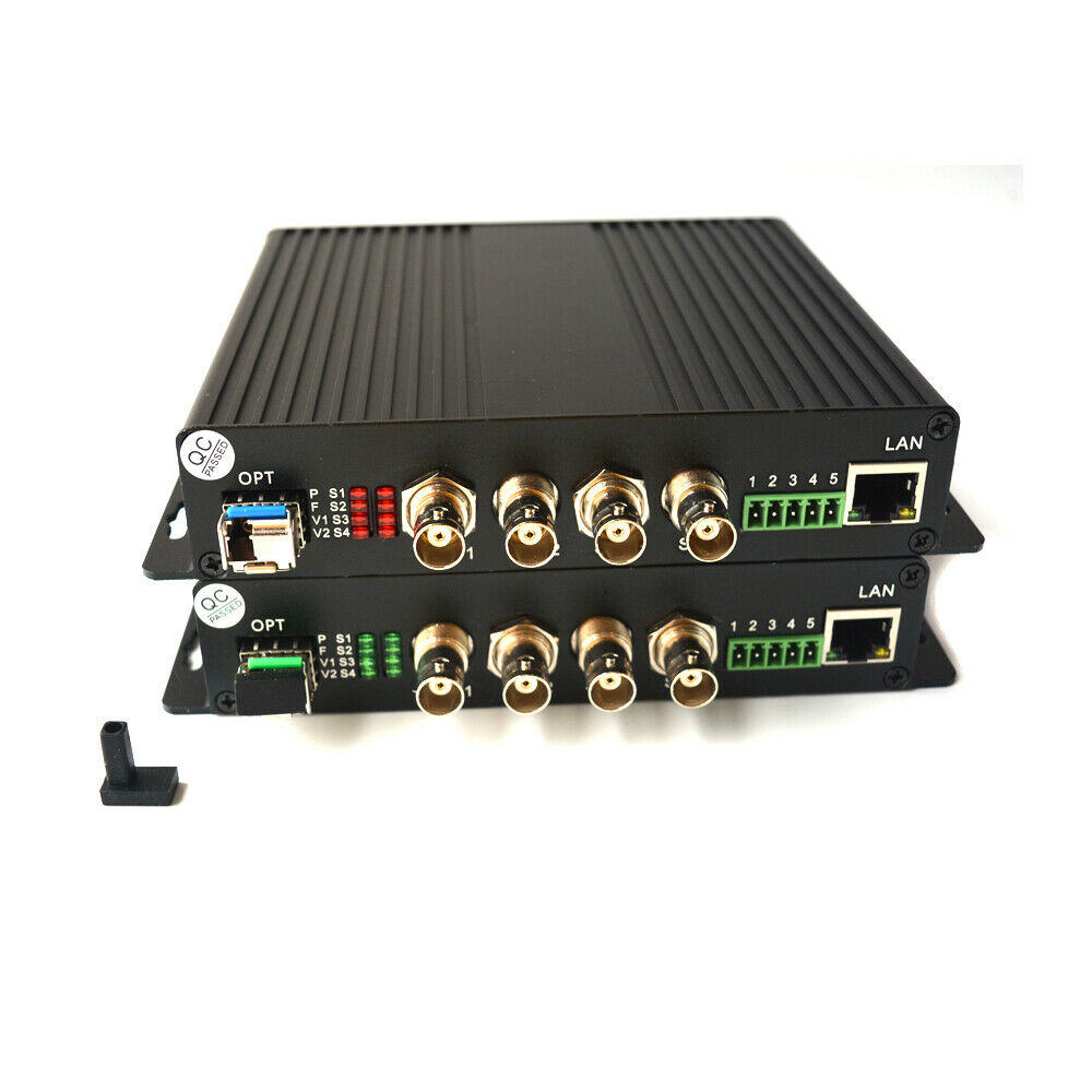 4 Hd Sdi Fiber Optic Converters Video Audio Ethernet Over Fiber Extenders Sfp Lc