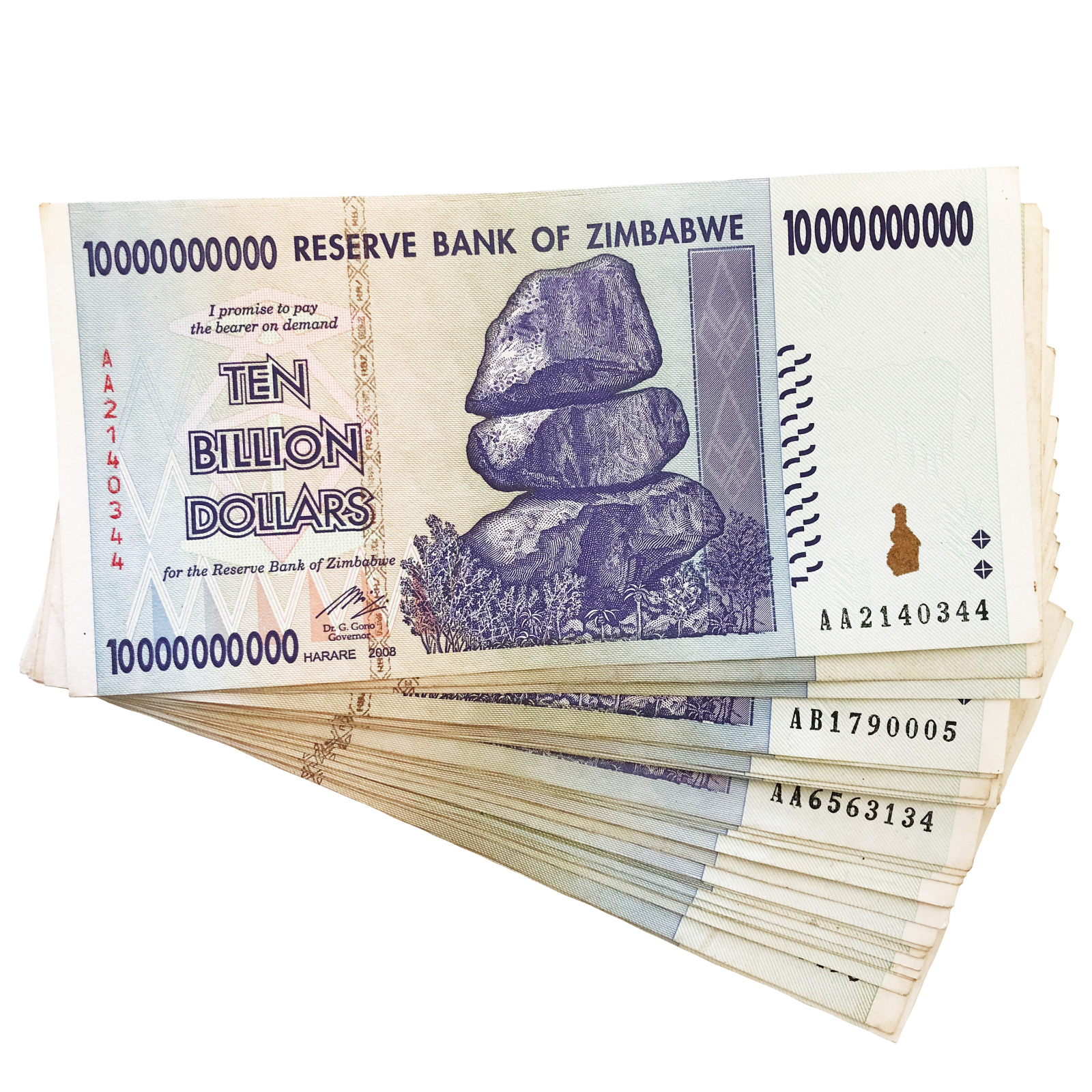 Zimbabwe One 10 Billion Dollar Bill Banknote Paper Money World Currency