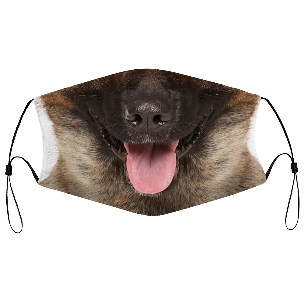 Belgian Malinois Face Mask Washable W Filter Pocket Nose Wire L / Xl For Adult