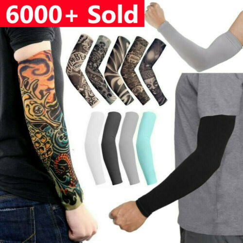6 Pcs Tattoo Cooling Arm Sleeves Cover Basketball Golf Sport Uv Sun Protection