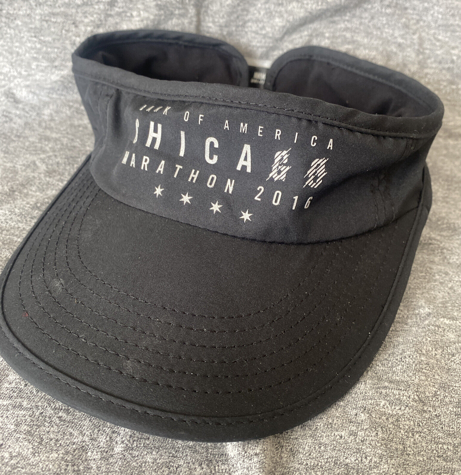Nike Bank Of America Chicago Marathon 2016 Dri-fit Visor Hat Cap Lid Black