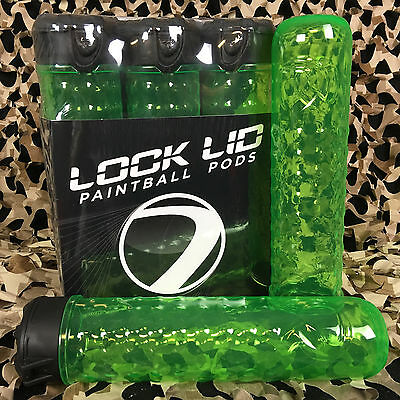 New Dye Lock Lid Paintball Pods - 160 Round Tube - 6 Six Pack Locklid - Lime