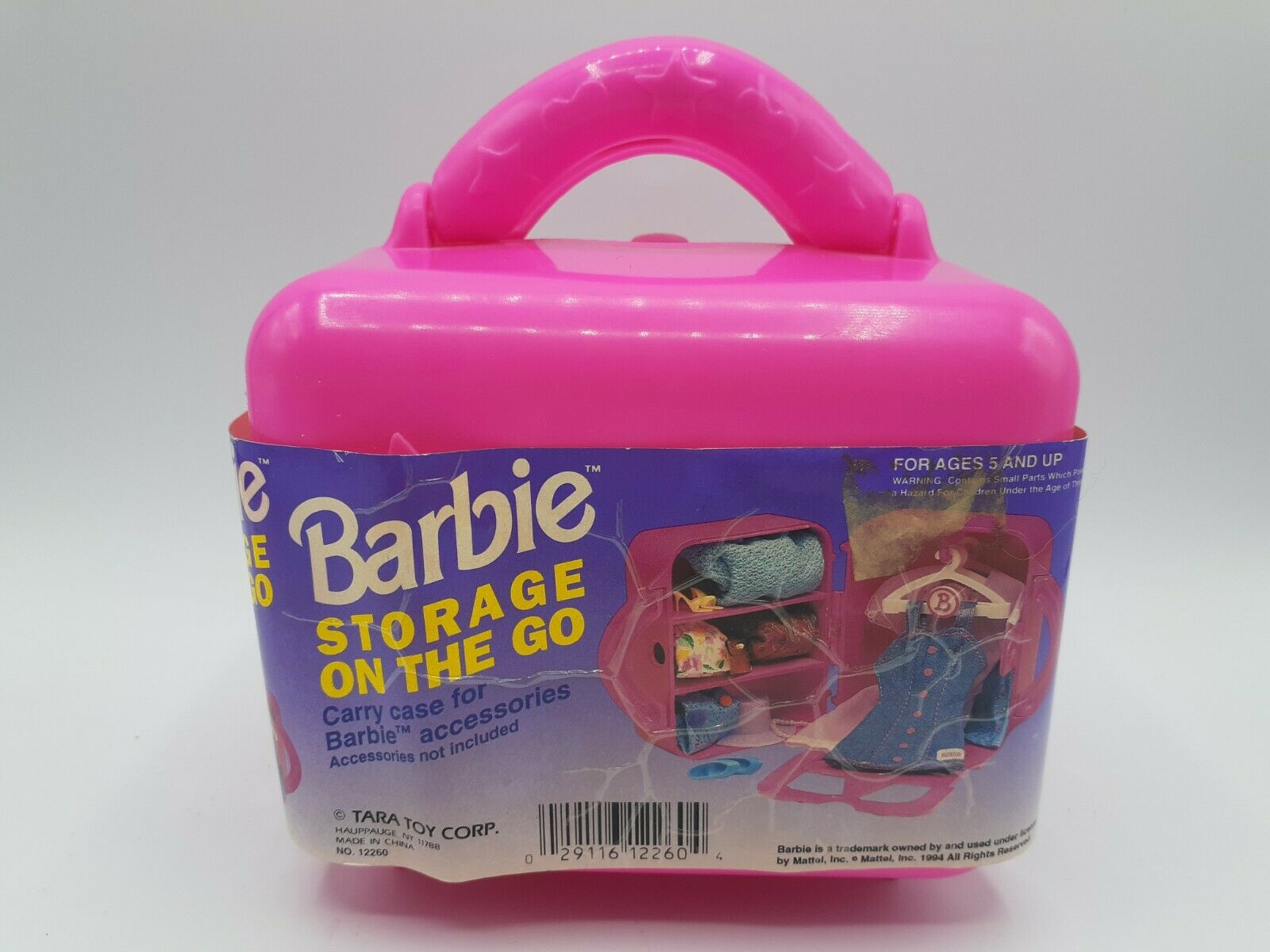 Vintage Barbie On The Go Travel Case Storage Box Tara Toy Handles