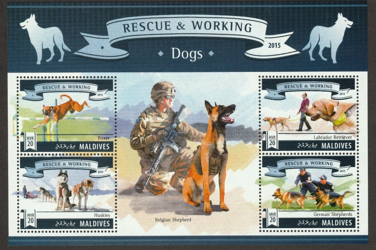 Belgian Malinois ** Int'l Dog Postage Stamp Sheet Art ** Great Gift Idea **