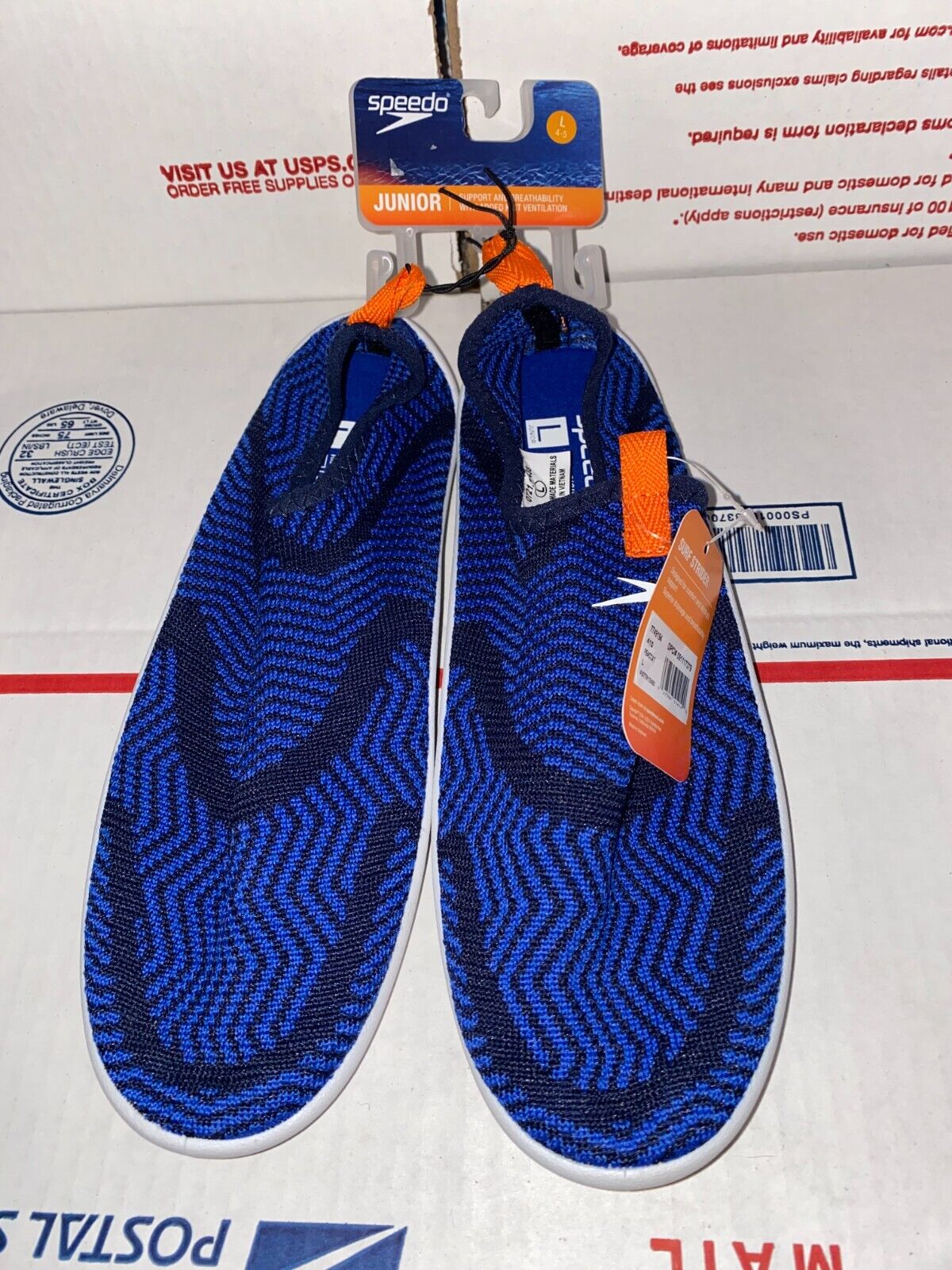 Speedo Surf Strider Ultrailight Water Shoes Junior Boys Size L 4-5 Blue Swim