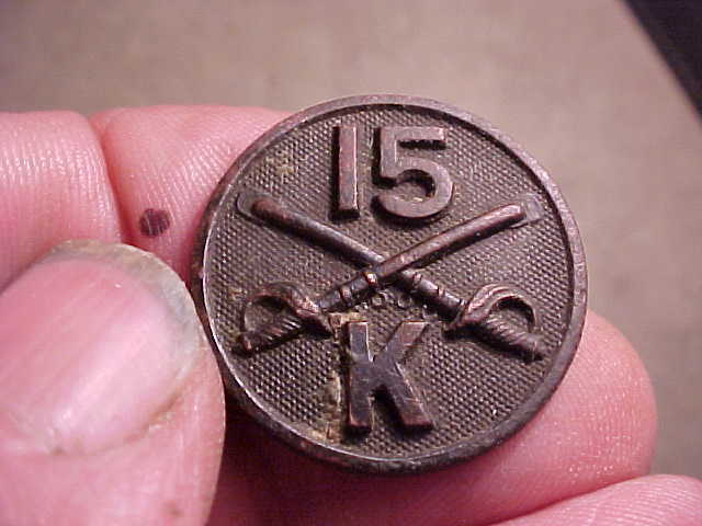 15th Cavalry Troop K Collar Disc Found Columbus New Mexico-mexican Border Wars