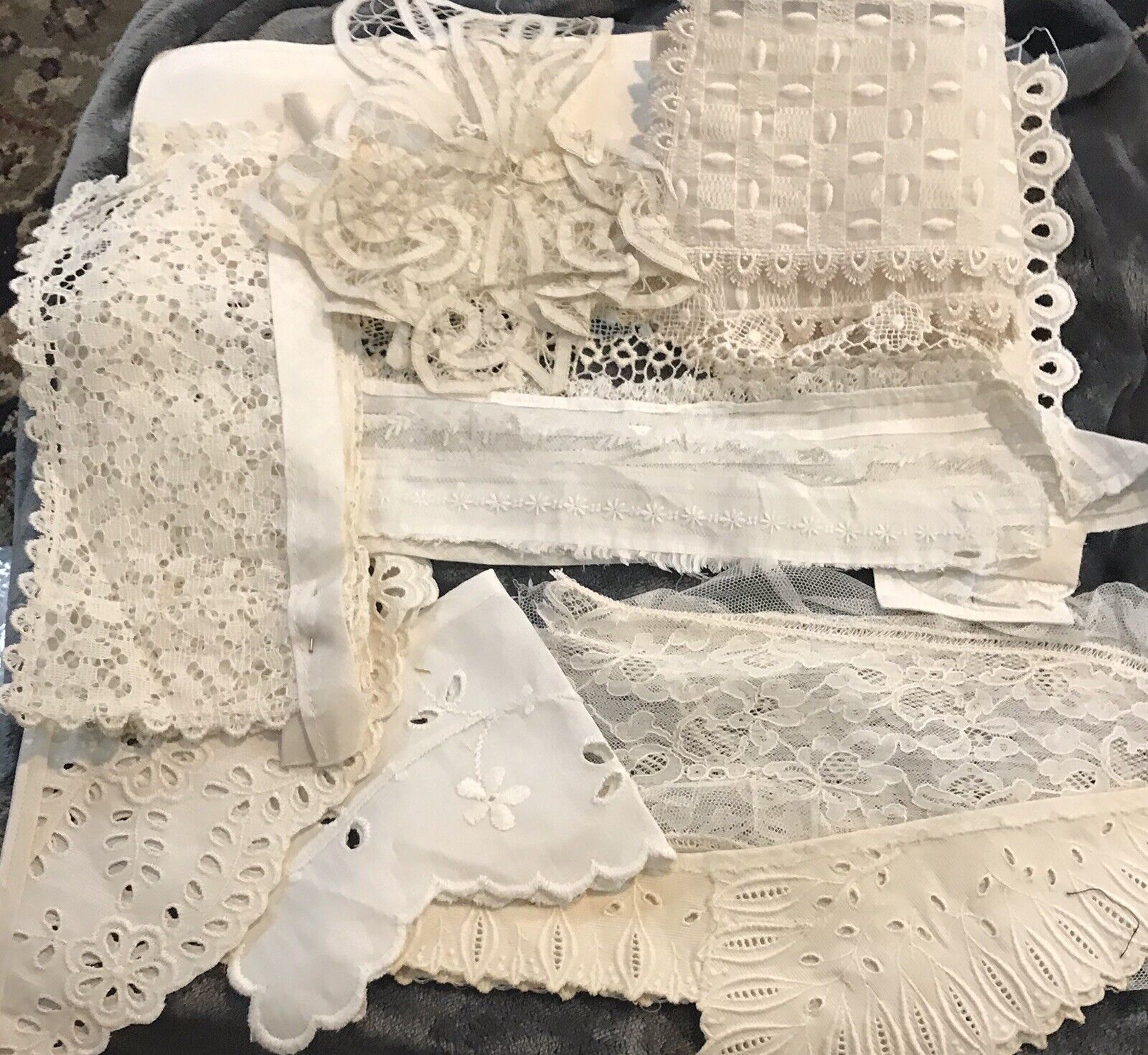 Antique Vintage Collars, Cuffs Of Lace, Linen, Lace Trims Too