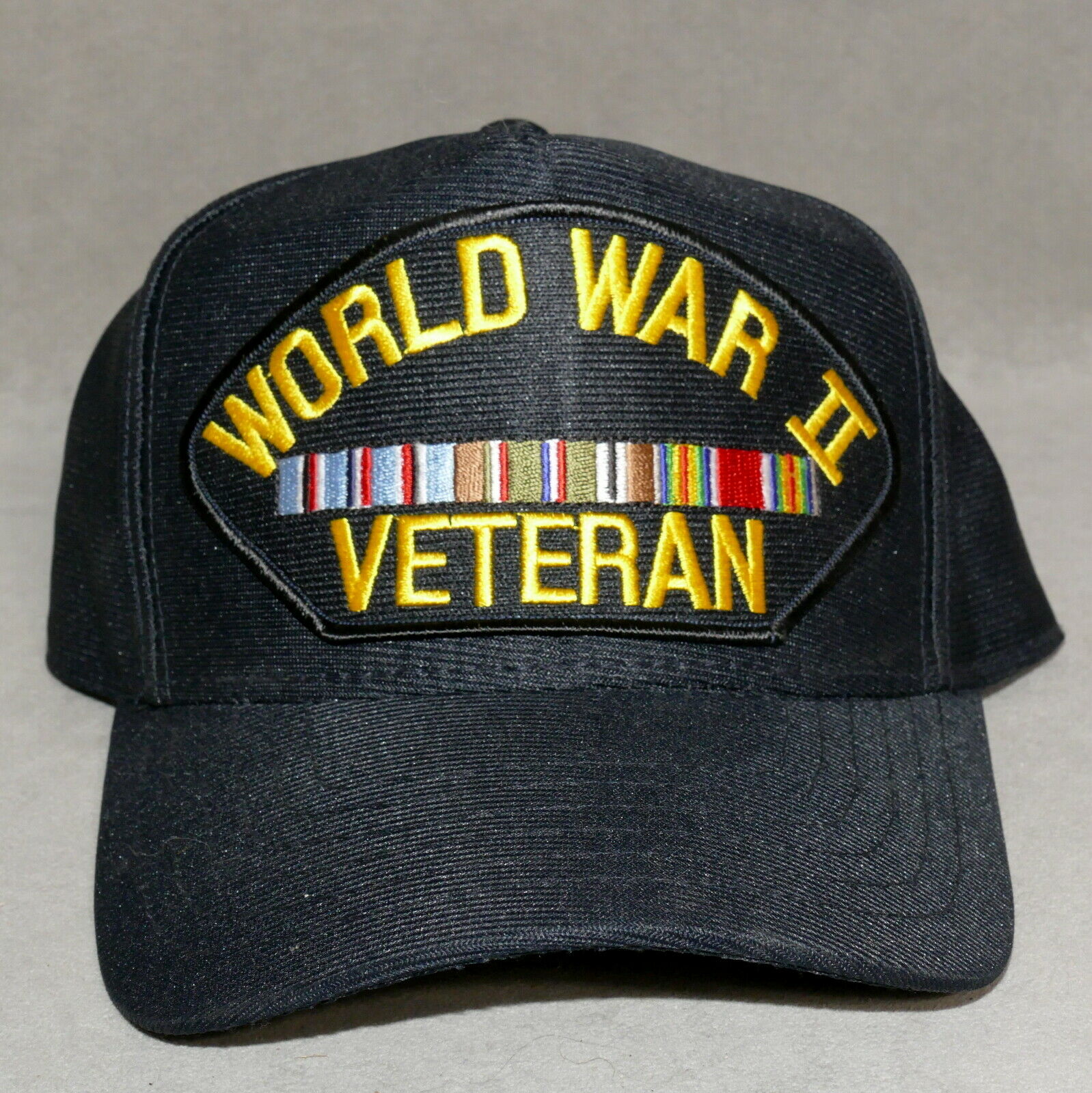 Men's Hat Baseball Style Wwii Vet Official Military Head Gear Usa Navy Blue