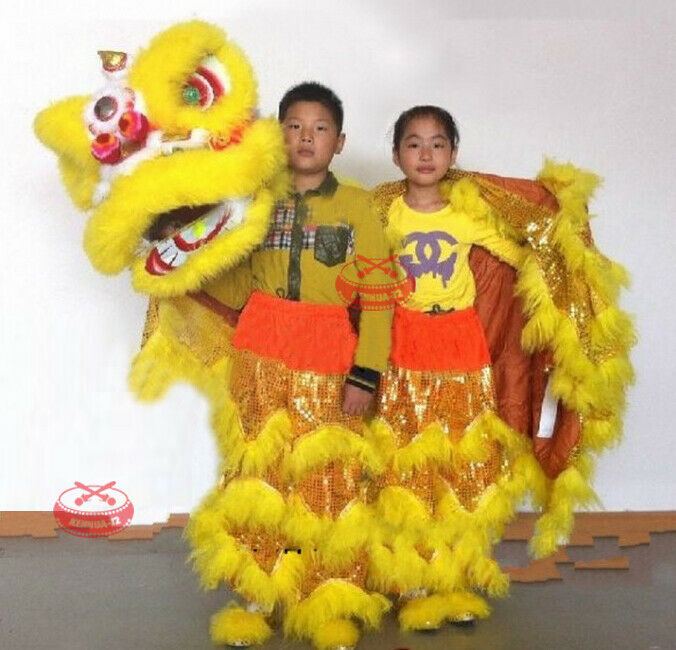 Chinese Lion Dance Mascot Costume Pure Wool South Lion (two Children Props)