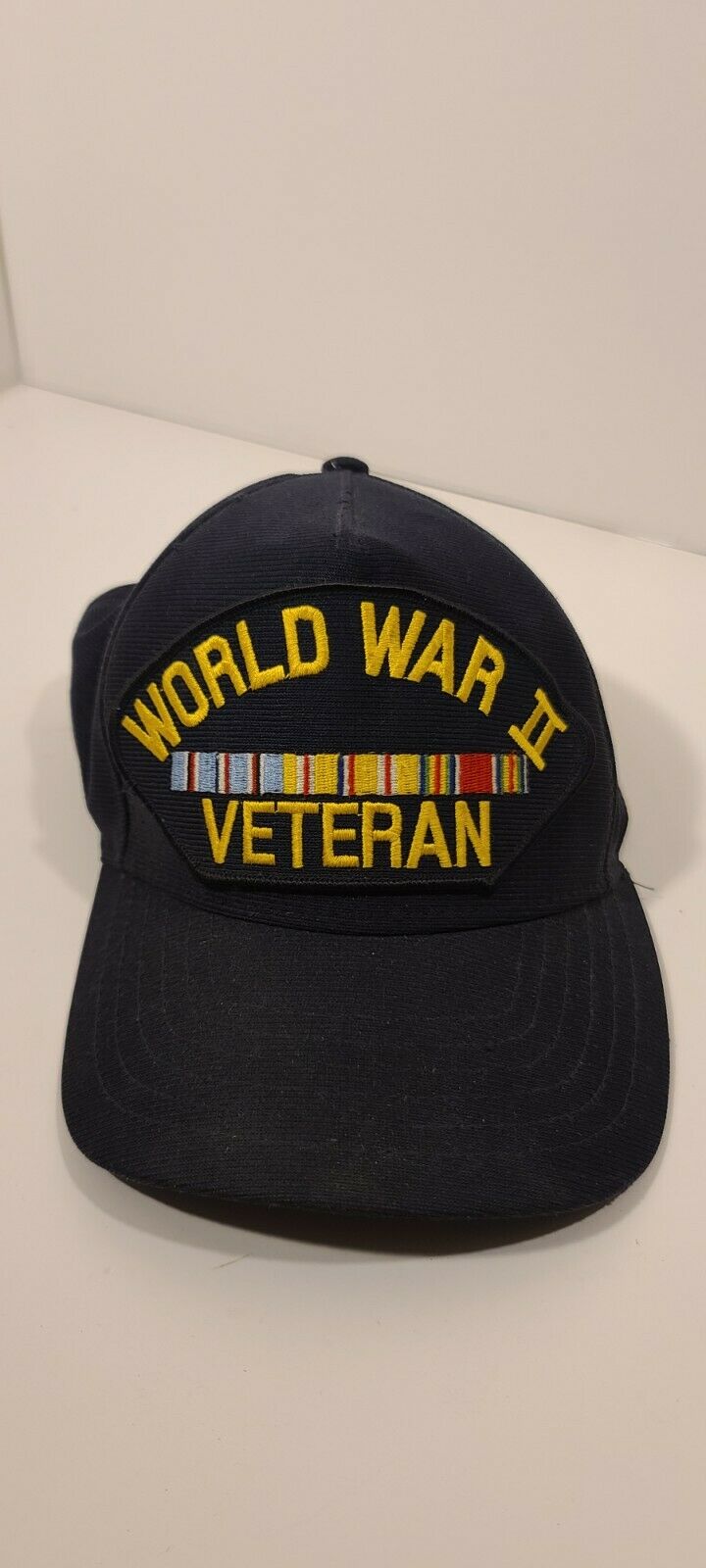 Men's Hat Baseball Style Wwii Vet Official Military Head Gear Usa Navy Blue