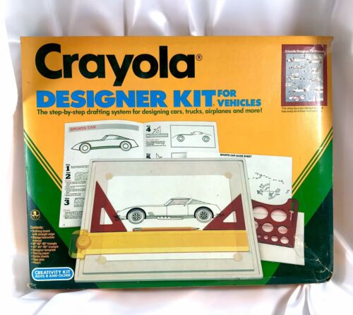 Vintage 1989 Crayola Designer Kit For Vehicles 5605 Drawing / Tracing Set Kit