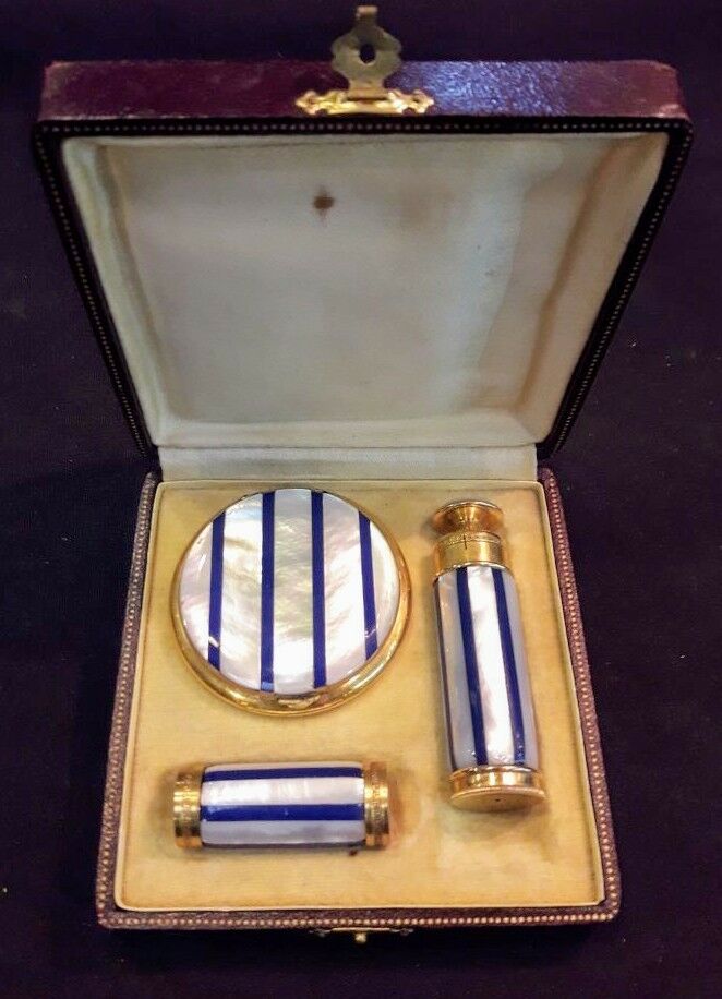 Antique And Original French Make-up And Perfurmer Set