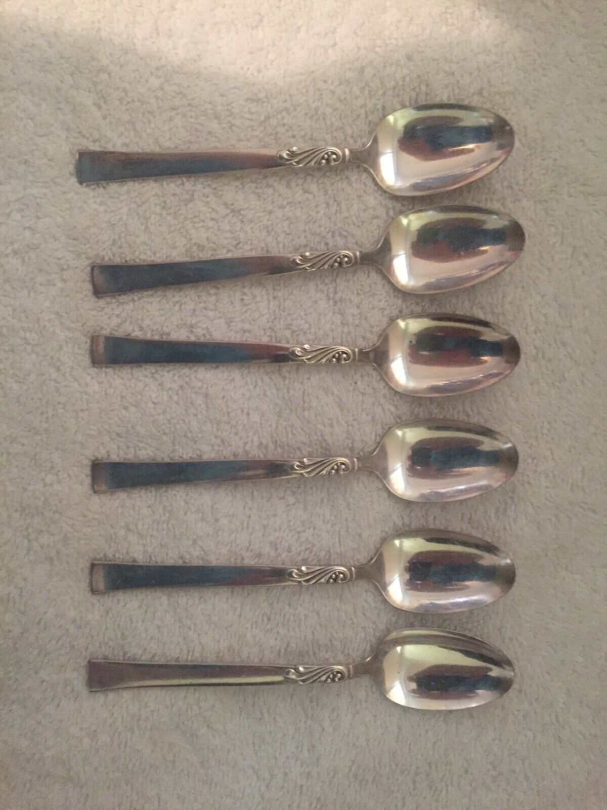 Set Of (6) 1955 Windsong Nobility Siverplate Teaspoons Great Shape