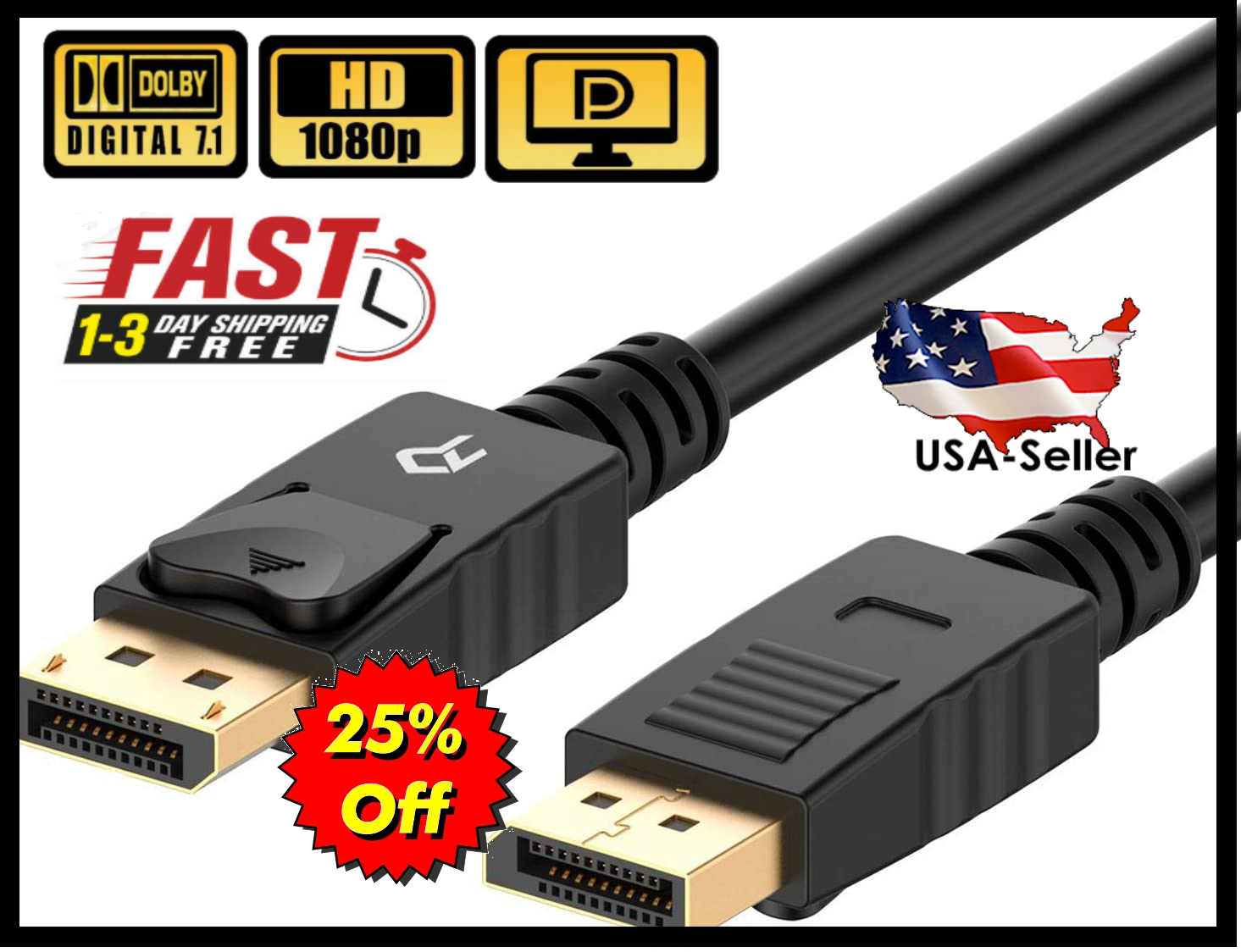 High Speed Dp To Dp Cable Gold Plated Displayport To Displayport Cable 4k Ready