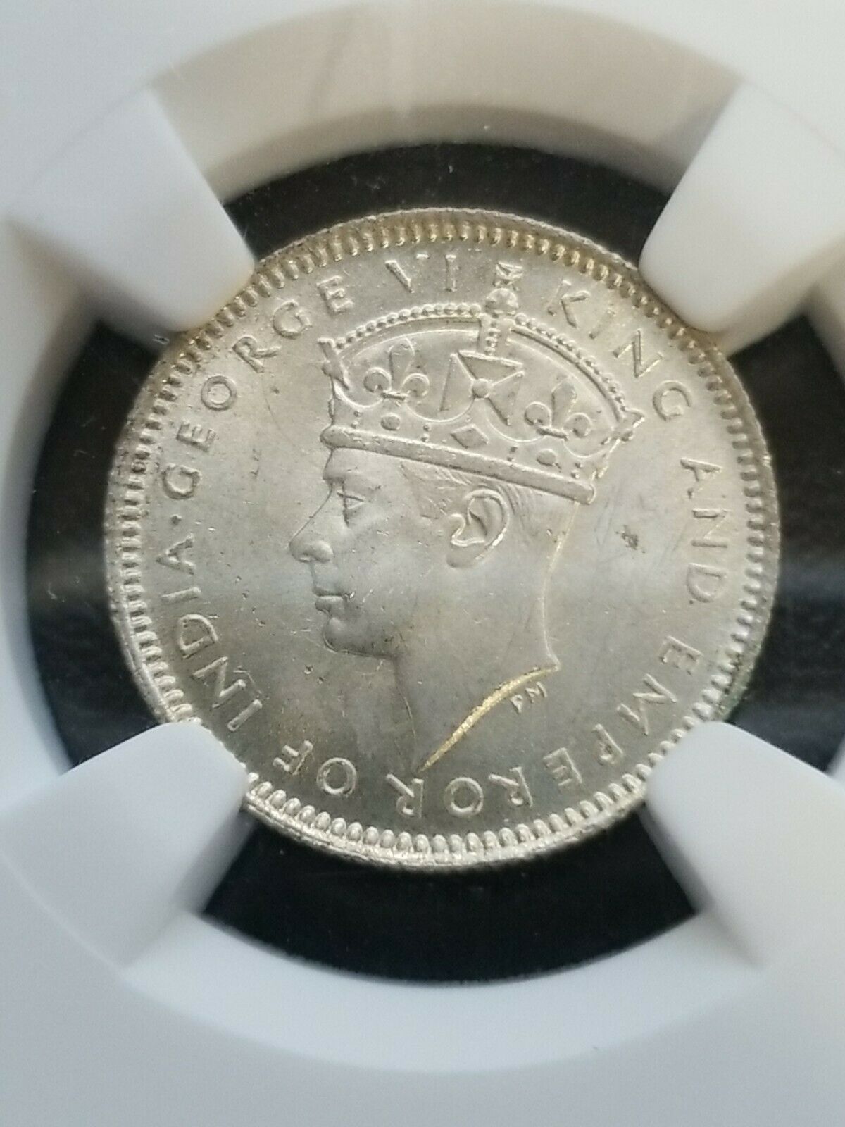 1941 Malaya 10 Cents Pcgs Ms63 - Silver King George Vi