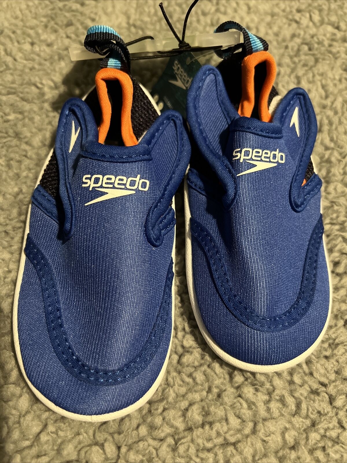 Speedo Toddler Hybrid Water Shoes Royal Blue/orange, Size Small 5-6
