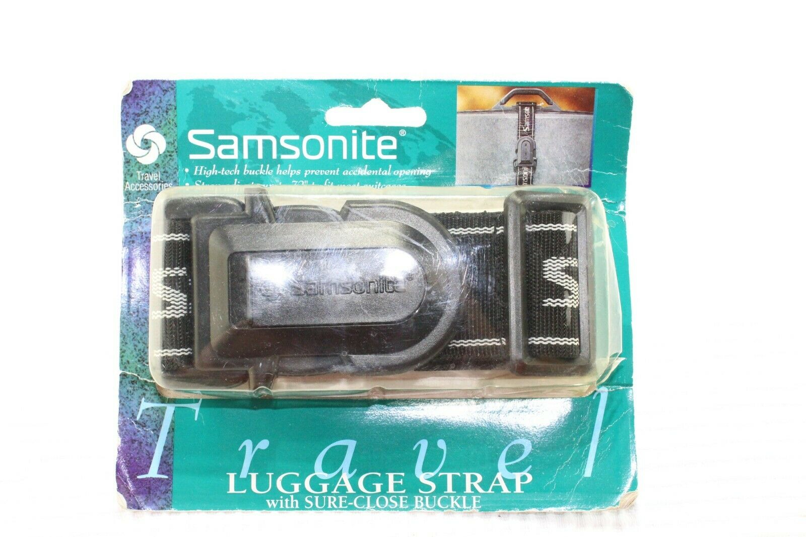 Samsonite Travel Luggage Strap W/ Sure Close Buckle Brown Beige 72" Long