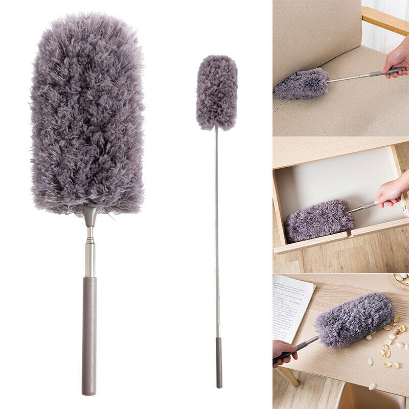 Adjustable Soft Microfiber Feather Duster Dusting Cleaning Brush Household Tool