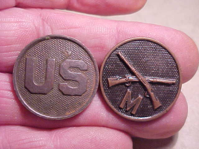 Infantry M Co. And Us Collar Discs Found Columbus New Mexico-mexican Border Wars