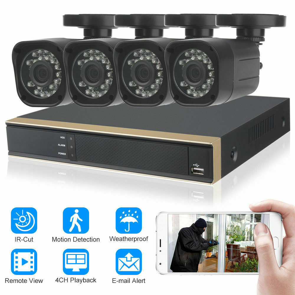 4ch Ahd 720p Cctv Camera Security System 1080n Outdoor Ir Night Vision Dvr