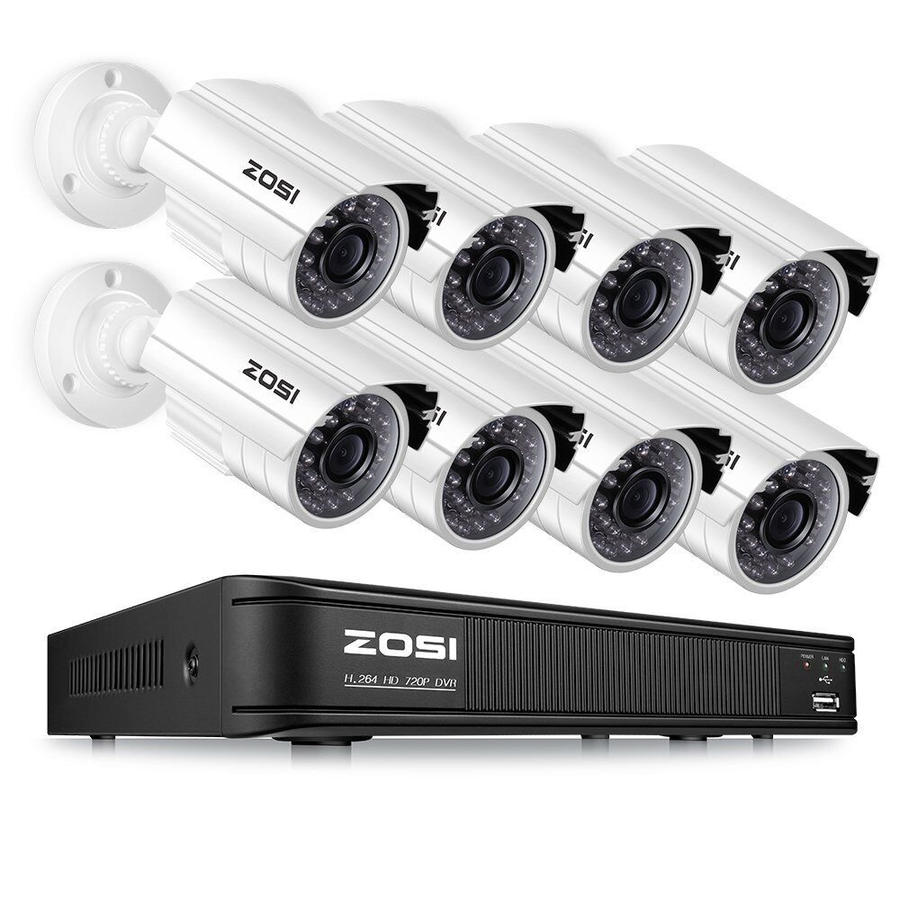 Zosi 8ch Hdmi Dvr Outdoor Camera Surveillance Security Night Vision Alarm System