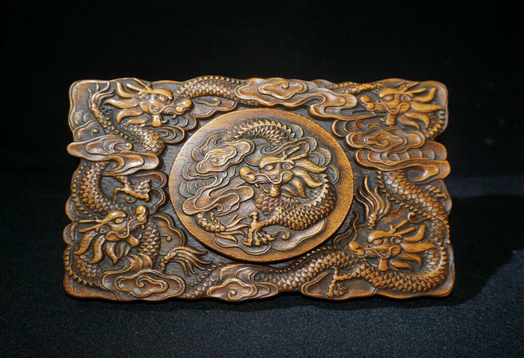 Chinese Natural Rosewood Handcarved Exquisite Pattern Inkstone 51139
