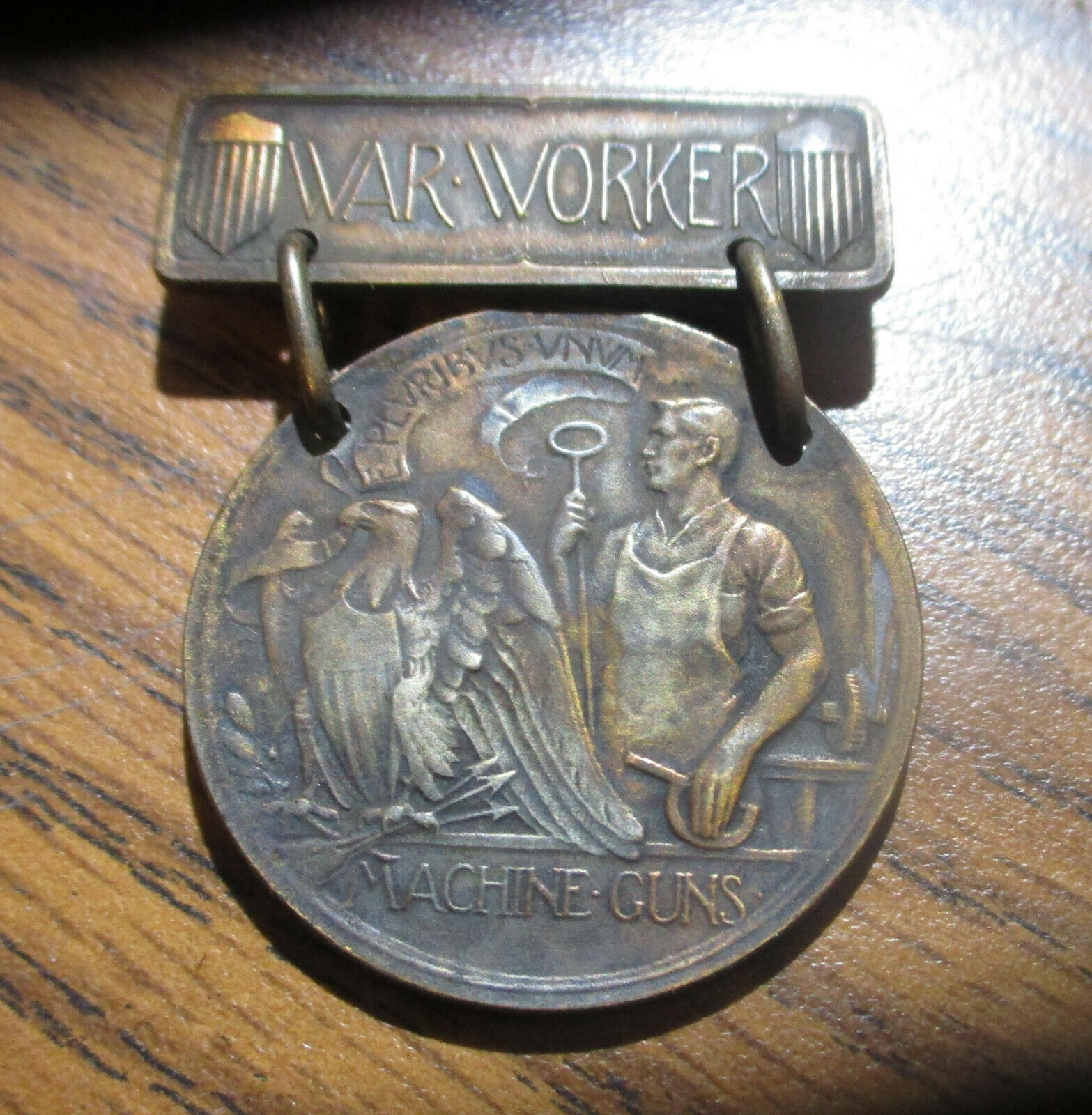 Unusual War Worker Machine Guns Factory Workers Badge
