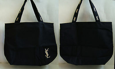 New Yves Saint Laurent Ysl Embroidery Logo Shopper Shoulder Tote Bag Handbag