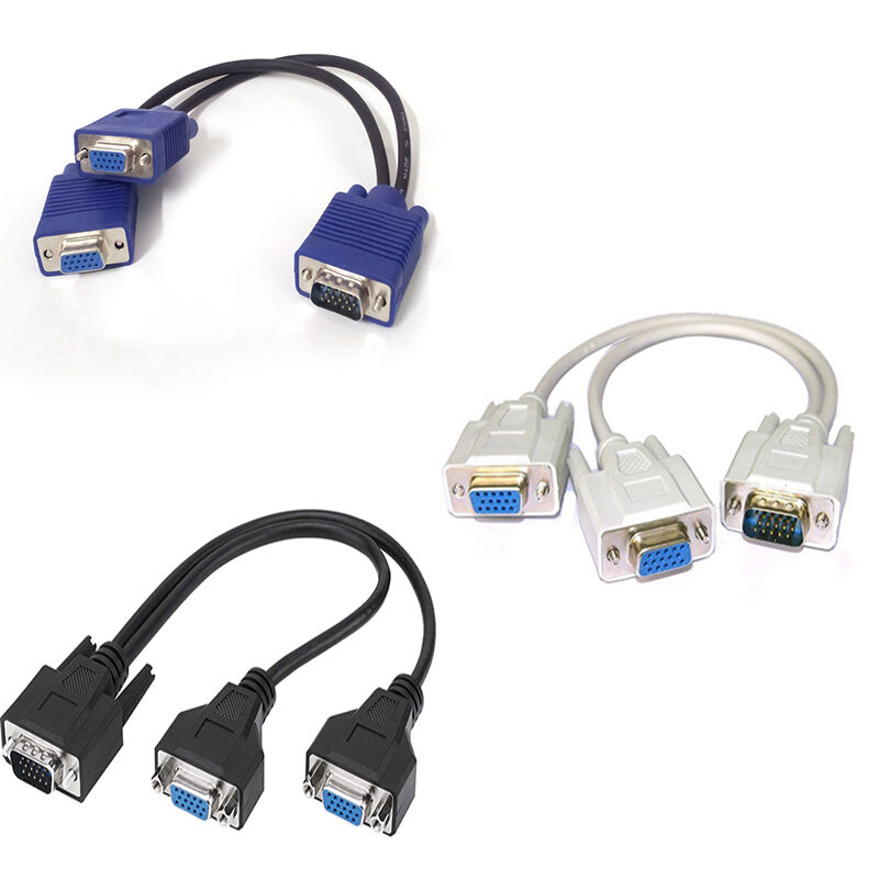 One Pc To Two Monitors Connector Splitter Vga Svga Splitter Displaying 2 Monitor