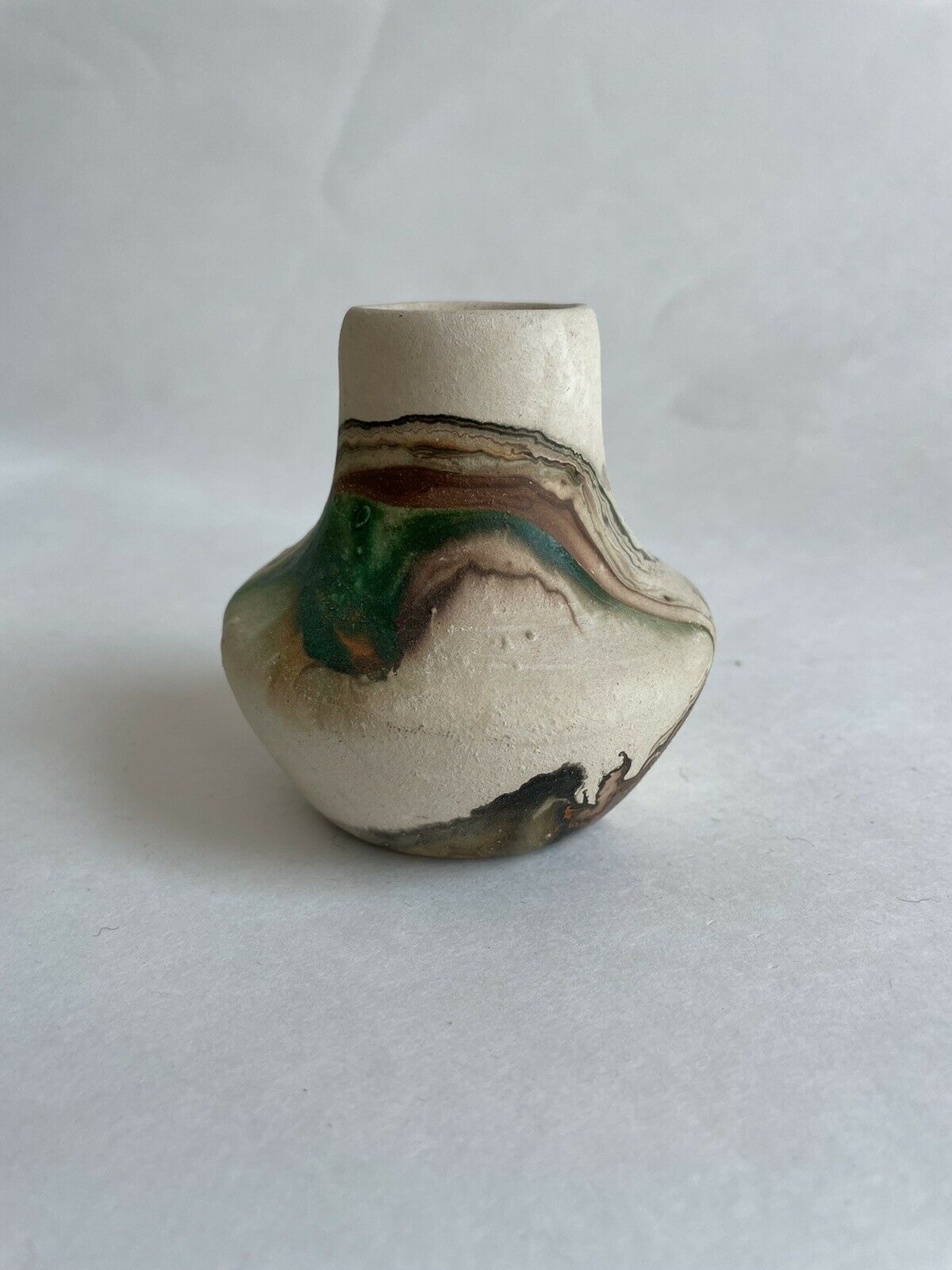 Vintage Native American Indian Art Pottery Small Vase Nemadji