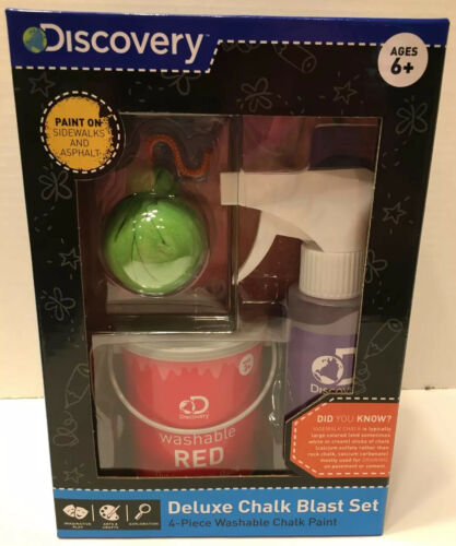 New Discovery Kids Deluxe Chalk Blast Set 4-piece Washable Chalk Paint Red 6+