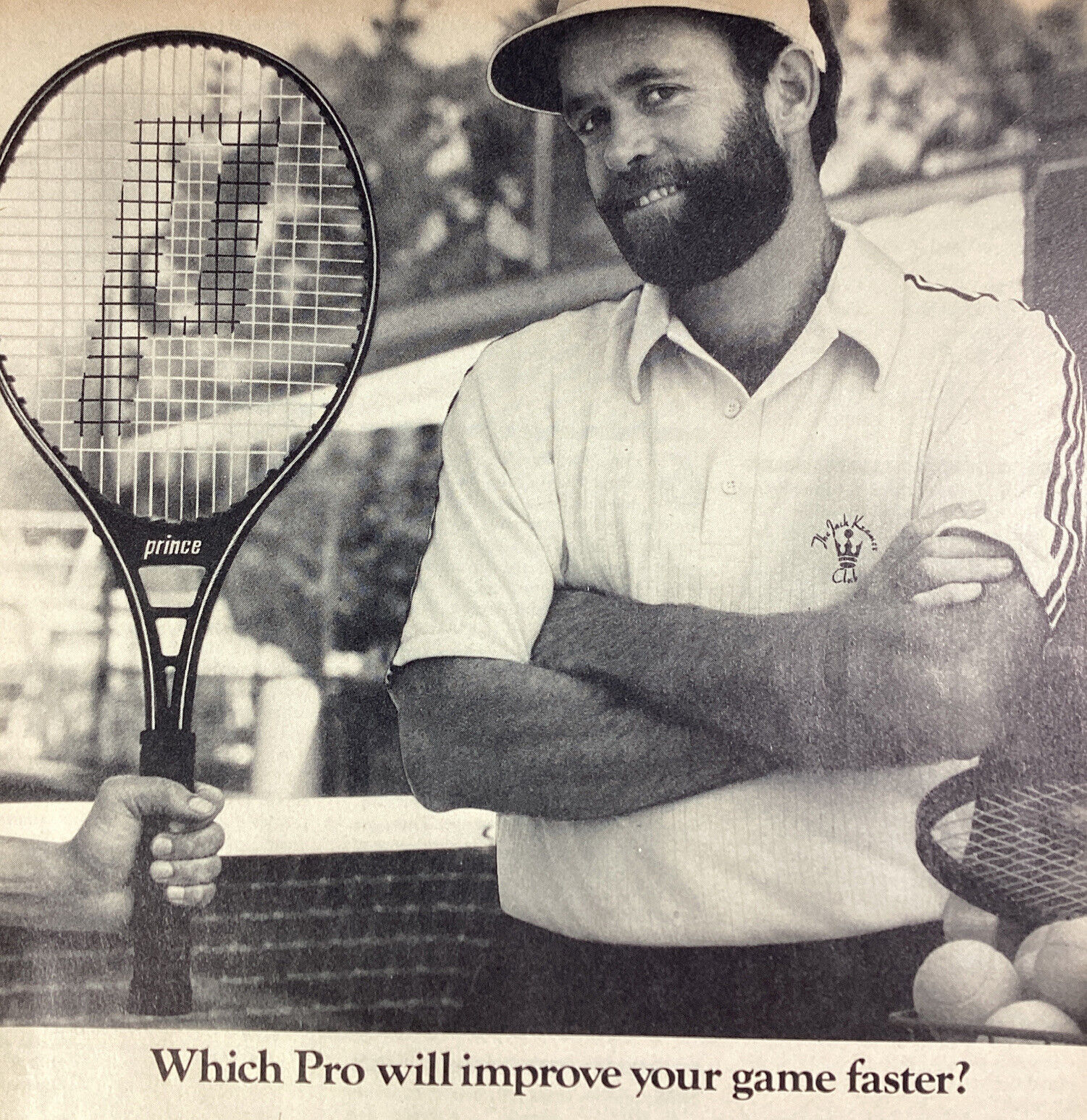 Prince Tennis Print Ad Original Vtg 1981 Rare Jack Kramer Club Rolling Hills Ca