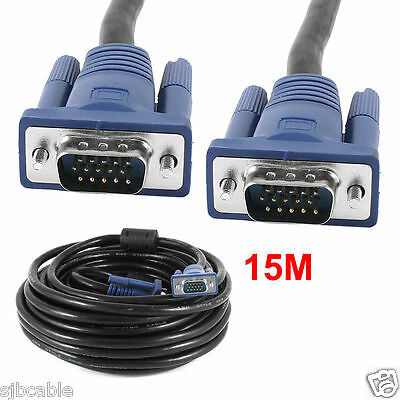 50' Ft Feet 50ft Svga Vga M/m Lcd Led Monitor Blue Vga Cable Male To Male