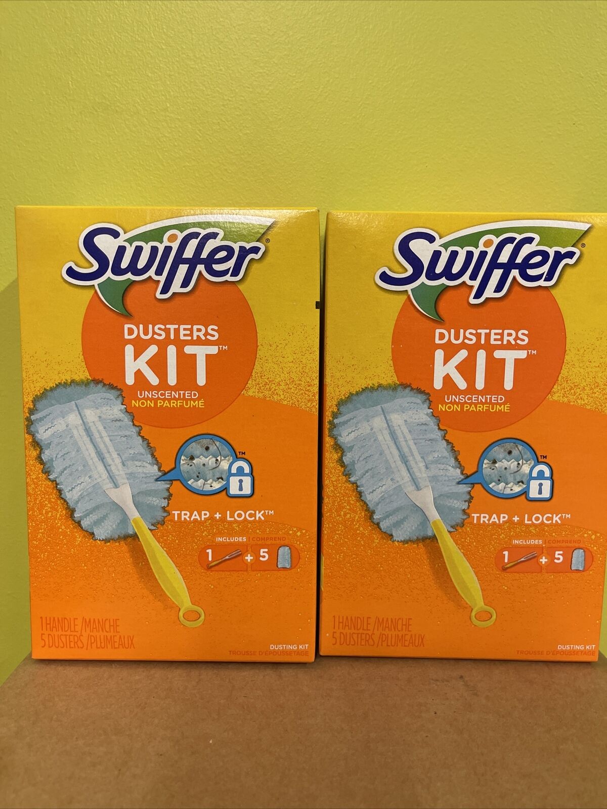 2 Boxes Swiffer Dusters Kit, Blue, 1 Handle & 5 Dusters Per Box