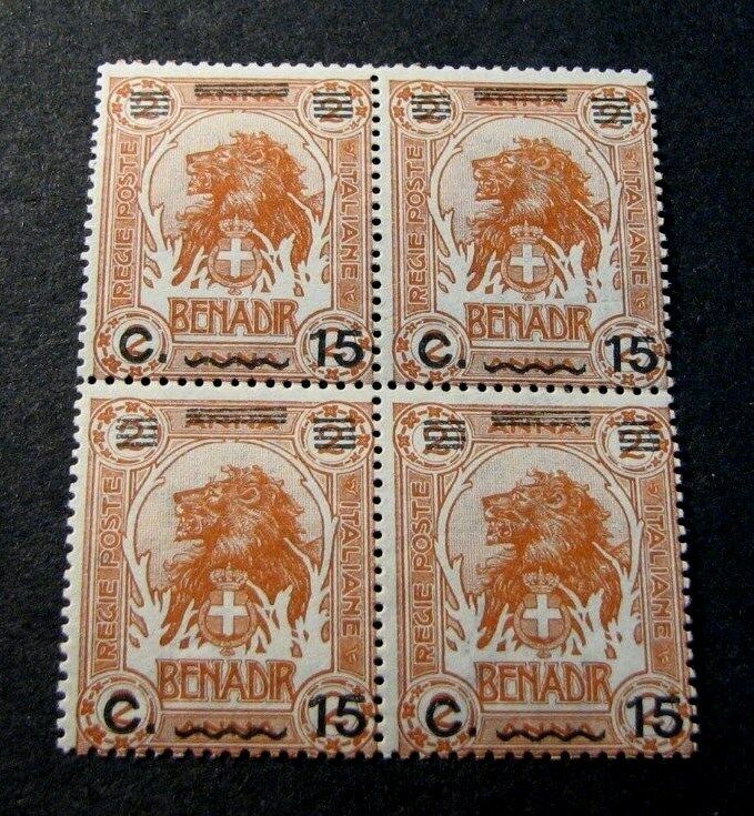 Somalia Stamp Scott#  13 Lion Surcharged Blk Of 4 1906  Mnh  C495