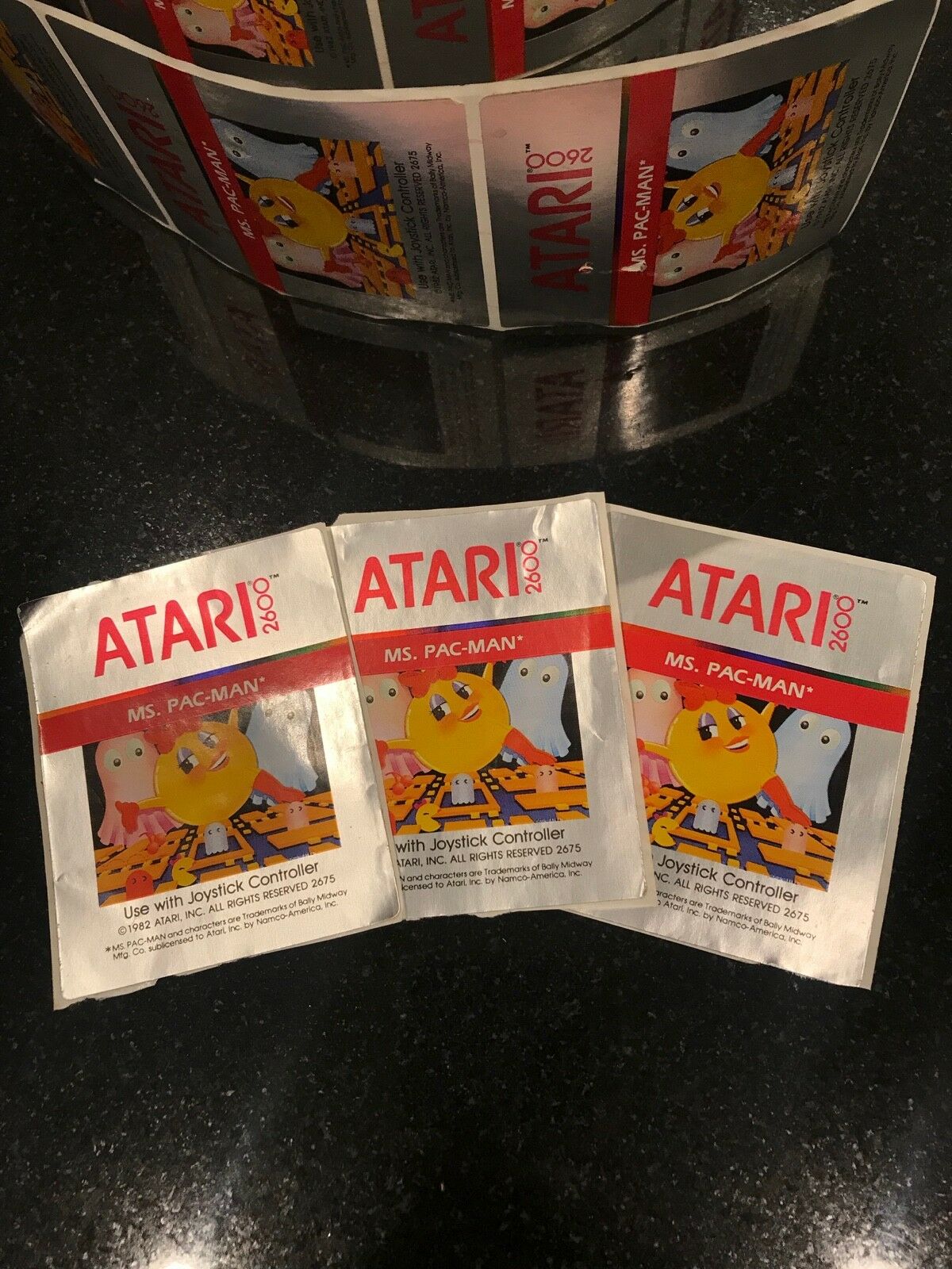 Ms Pacman Pac Man Sticker Vintage Printed 1982 For Atari 2600 Cartridge Unique