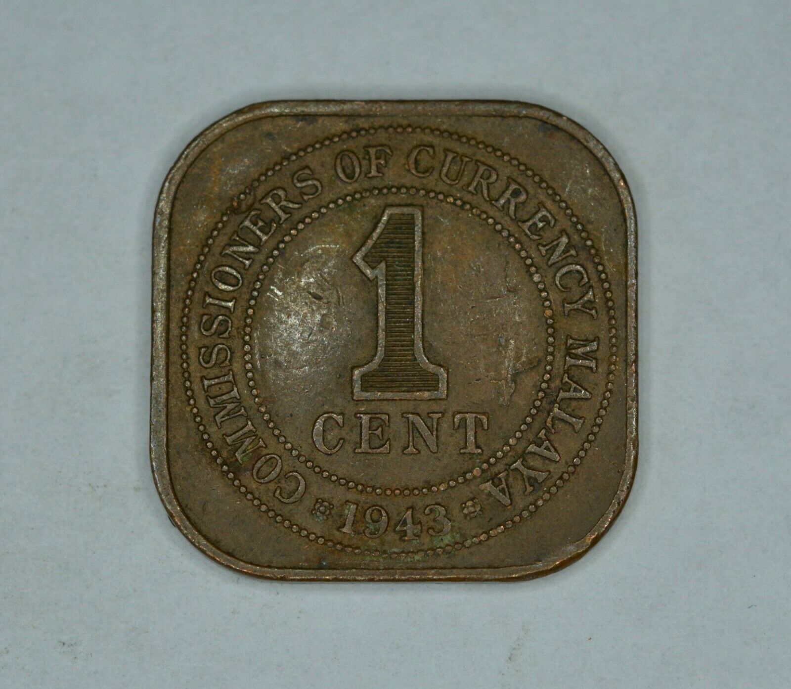 1943 Malaya 1 Cent Coin - Free Shipping Within Us!
