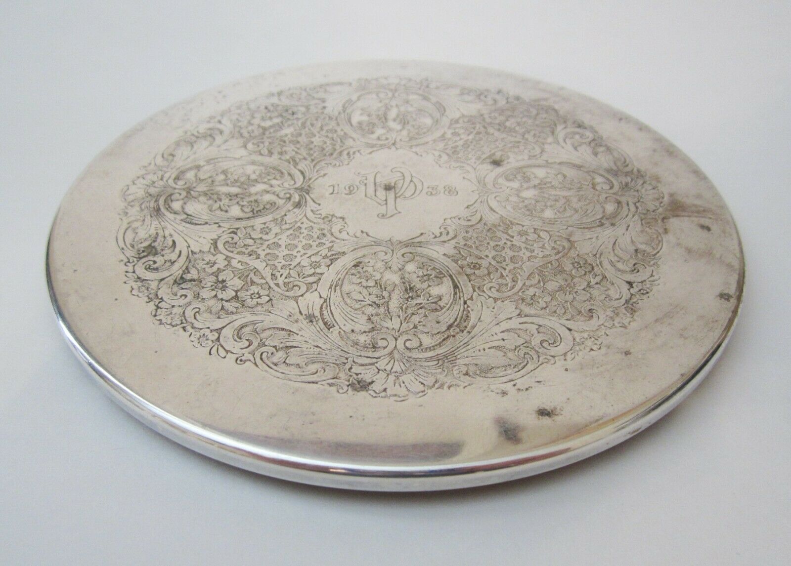 Vintage Veiled Prophet 6 1/2" Round Silver Plate Hotplate - 1938 - Free Shipping
