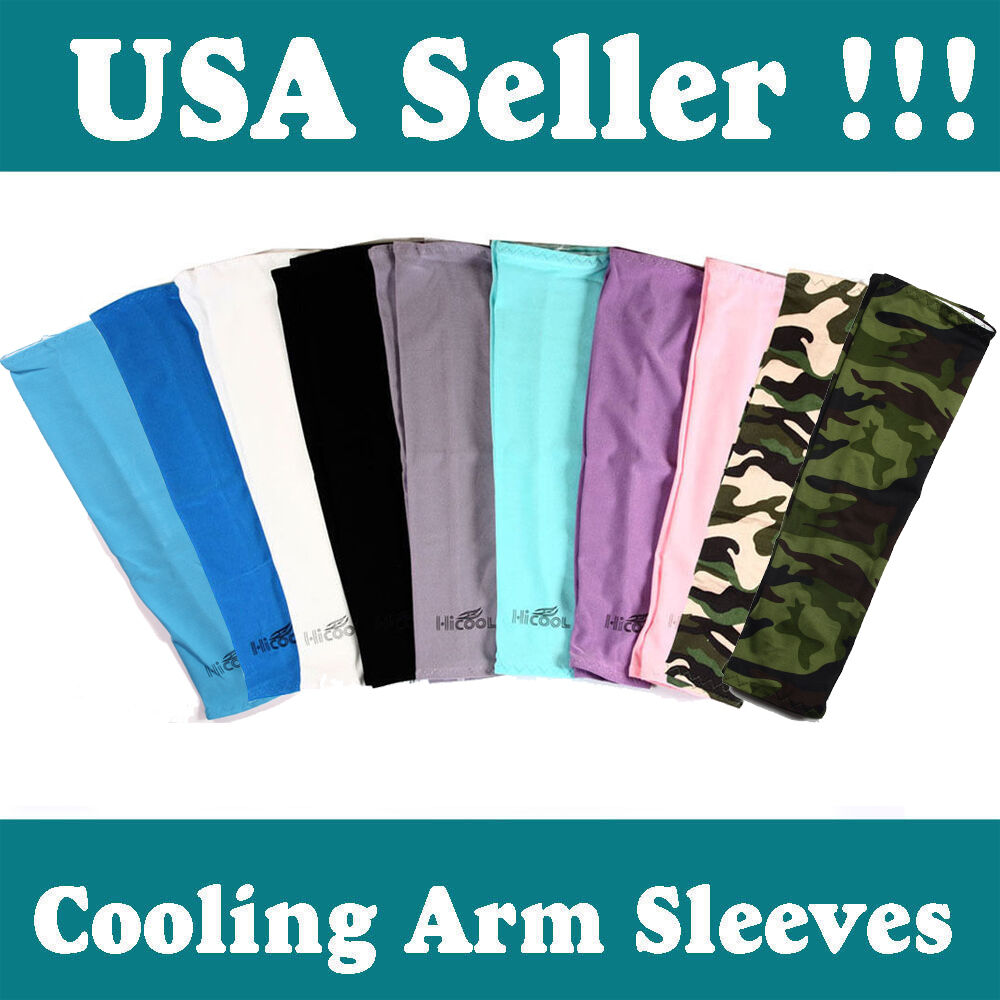 New Cooling Arm Sleeves Sun Protective Uv Cover 1 Pair Variety Color (us Seller)